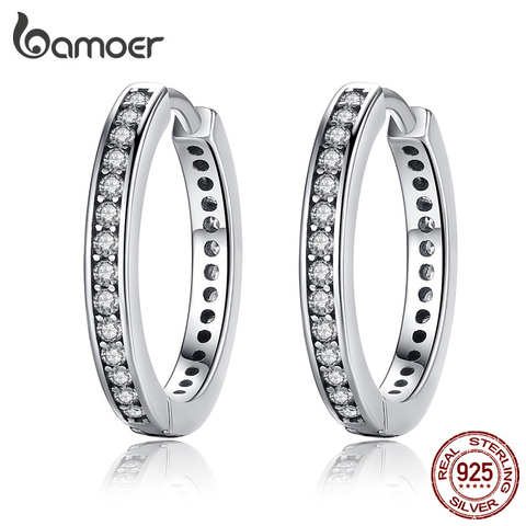 2022 FLASH DEALS 4 Colors 925 Sterling Silver CZ Simple Female Hoop Earrings Jewelry for Women Sterling Silver Jewelry PAS456 ► Photo 1/5