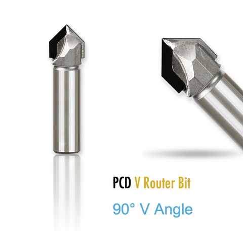 Diamond Router Bit 1/2 Shank 90 Degrees T Slot Tools Cabinet CNC PCD Wood Cutter For Furniture Solid Wood Plywood ► Photo 1/6