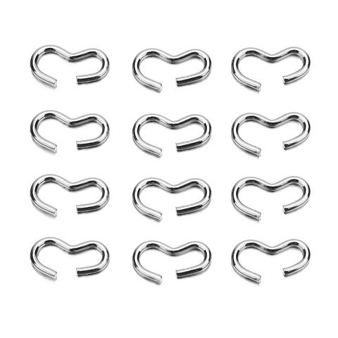 100Pcs Stainless Steel B-Shaped Buckle Bracelet Necklace Pendant Connector Bail Clasps Claw Charms Bracelet Hooks Crimps End Jew ► Photo 1/6