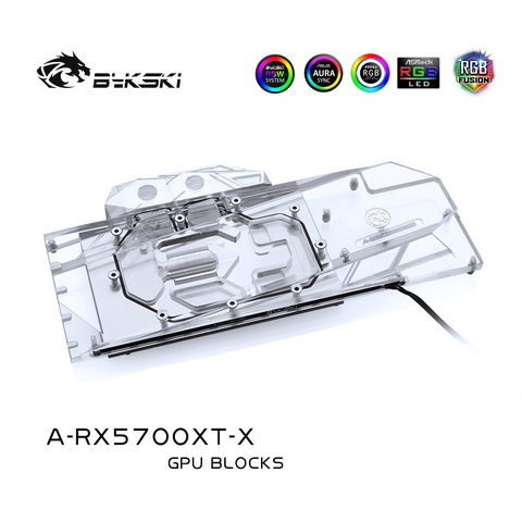 Bykski A-RX5700XT-X, Full Cover Graphics Card Water Cooling Block, For AMD Founder Edition Radeon RX 5700 XT/ RX 5700 ► Photo 1/5