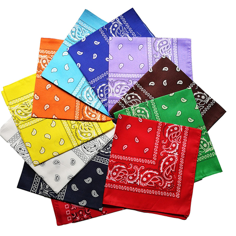 55x55cm Hot Hip-Hop Paisley Bandanas Feminina Head Scarves For Male Female Riding Western Headscarf Cowboy Scarf Headscarf ► Photo 1/6