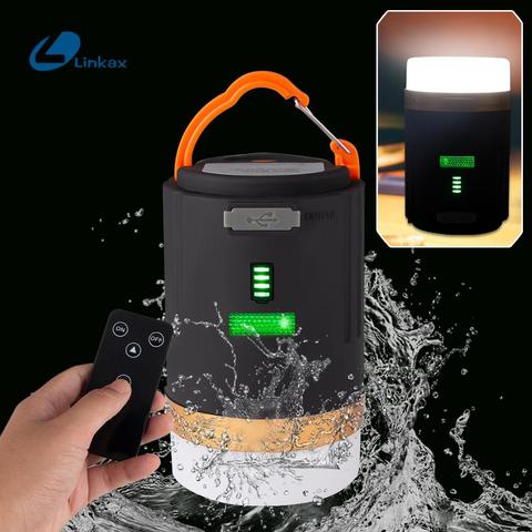 LED Camping Lamp USB Rechargeable Lantern Dimmable Work Light IPX6 Waterproof Searchlight Remote Control Emergency Hanging Torch ► Photo 1/6