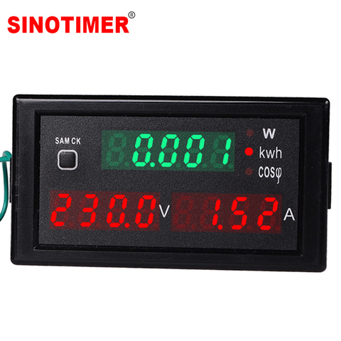 220V 380V 100A AC Electric Display Voltage Current Active Power Factors KWH Voltmeter Ammeter Panel Meter Energy Wattmeter Reset ► Photo 1/6