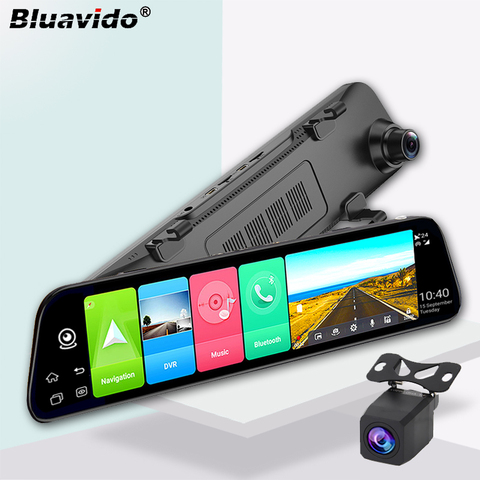 Bluavido 12-in Car Rearview mirror Camera 4G ADAS Android GPS Navigation dash cam HD 1080P Video Recorder Car Assist Remote DVR ► Photo 1/6