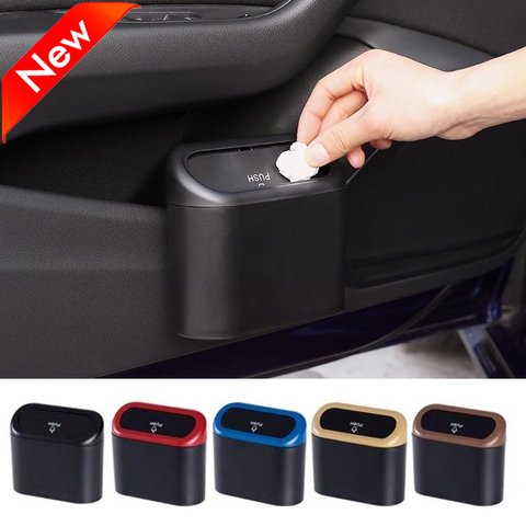 Car Trash Can Interior Organizer Storage Box Car Garbage Bag Press Sealed Trash Can Auto Storage Bin Accessories ► Photo 1/6