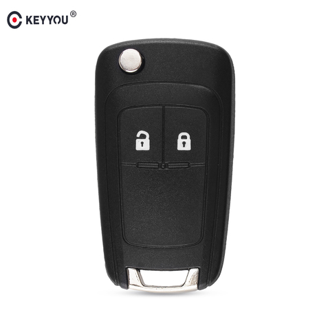 KEYYOU Flip Folding Remote Key Case for OPEL VAUXHALL Insignia Astra 2 Button HU100 Uncut Blade ► Photo 1/5