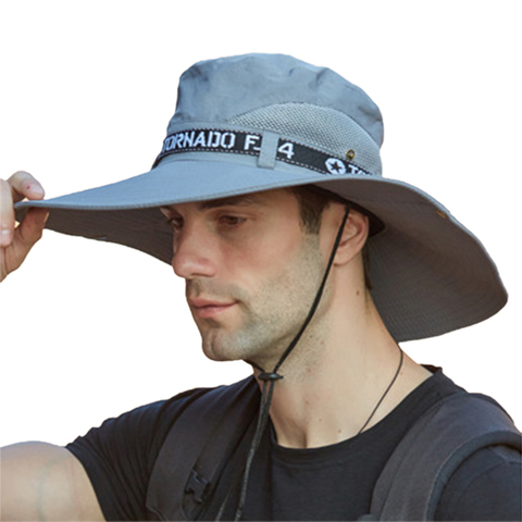 Wide Brim Fishing Hat Summer Spring men's Bucket Hats Hiking Sombrero Gorro male sun Hat Outdoor Travel Safari Bucket Hat ► Photo 1/6