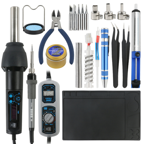 YIHUA 27 In 1 Portable Digital BGA Solder Rework Kit 8858I Hot Air Gun 908 Electric Soldering Iron Welding Repair Tools Set ► Photo 1/6