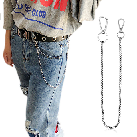 Stainless Steel long 45cm Punk Hip-hop Trendy Belt Waist Chain Male Pants Chain Men Jeans Punk gift  Metal Trousers Keychain ► Photo 1/6