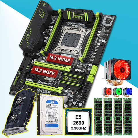 On sale HUANAN ZHI X79 motherboard with CPU Xeon E5 2690 C2 with cooler RAM 16G(4*4G) 1TB 3.5' SATA HDD video card GTX750Ti 2G ► Photo 1/6