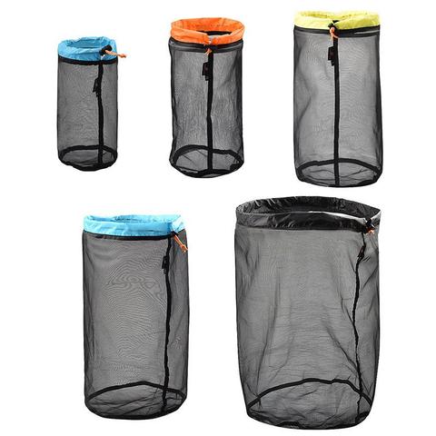 Small to XXL Ultralight Folding Nylon Mesh Bags Sleeping Bag Ditty Sacks Drawstring Storage for Travelling Hiking Camping Tent ► Photo 1/5