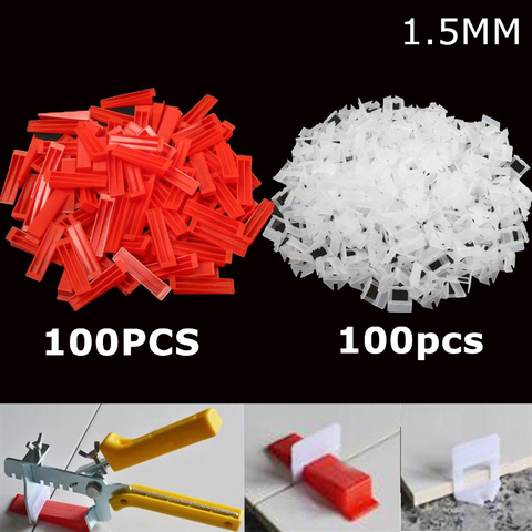 Professional tile leveling system construction tool for ceramic tile floor tile laying leveler (1.5MM 100 Clips +100 Wedges) ► Photo 1/6