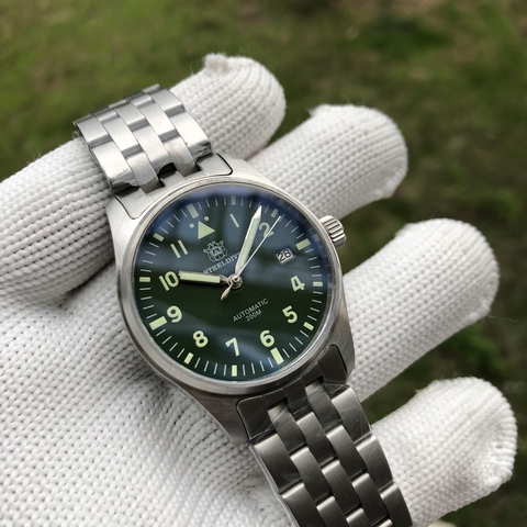 STEELDIVE 1940 Pilot Watch Automatic Sapphire NH35 Dive Watches Men Automatic Mechanical Watch Men Rubber Strap Flieger Watch ► Photo 1/6