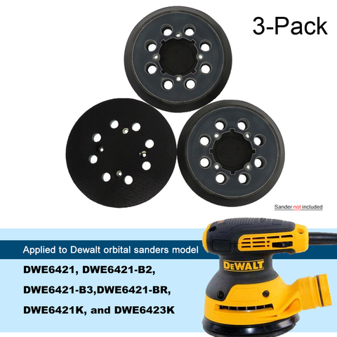 3 PCS 5 Inch 125MM 8-Hole Hook and Loop Sanding Pad Sander Backing Pad for Type 1, DWE6421 DWE6421K DWE6423 ► Photo 1/6