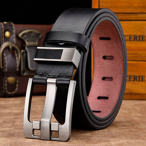 [LFMB]belt male leather belt men strap male genuine leather luxury pin buckle belts for men belt Cummerbunds ceinture homme ► Photo 1/6