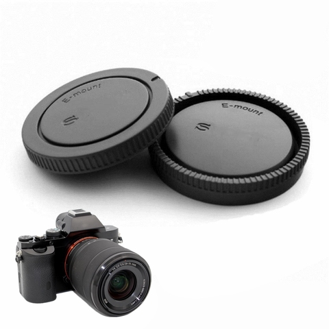 Camera Rear Lens Cap + Body Front Cover Kit for Sony E Mount NEX Nex-3 NEX-5/6/7 A7 A7r A7s A3000 A5000 A5100 A6000 A6300 A6500 ► Photo 1/5