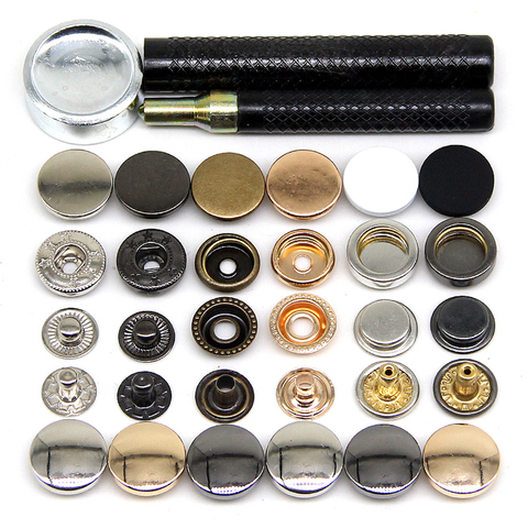 1 PACK Snap Buttons+Tools Metal Press Studs Snap Fasteners for Sewing Leathercraft Clothes Bags Bracelet Belt Accessory Crafts ► Photo 1/6