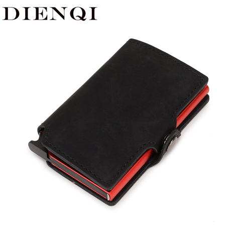 DIENQI Rfid id Credit Card Holder Anti Bank Card Pocket Protection Metal Pop Up Wallet Smart Business Creditcard Holder Case ► Photo 1/6