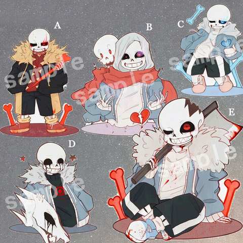 Dual Purpose Acrylic Keychain Strap Stand Figure Display Undertale Sans 8cm ► Photo 1/6