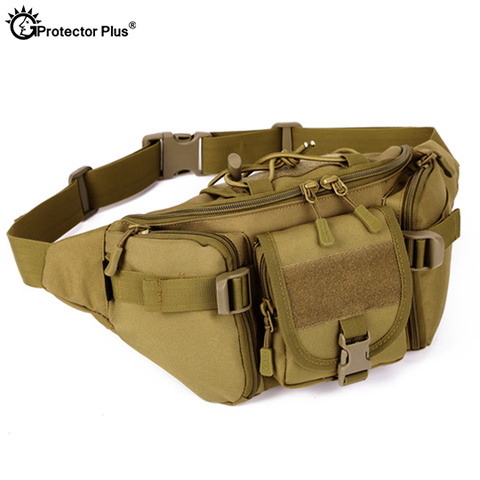 PROTECTOR PLUS Tactical Bag Military Style MOLLE System Camping bag Waterproof Camo Waist bag Outdoor Fishing Sports Cycling ► Photo 1/6