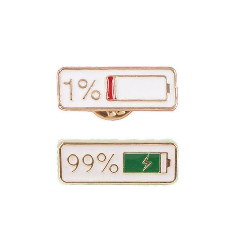 2Pcs Cute Enamel 1% 99% Power Brooch Childhood Button Laple Pin Denim Pin Badge Gift Creative Jewelry ► Photo 1/6