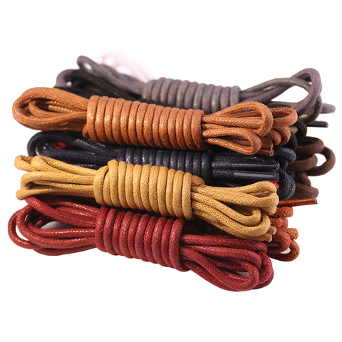 1 Pair Durable Round 6 Colors 3mm Thick Cotton Waxed Shoelace For Boots And Formal Shoes 80cm 100cm 120cm ► Photo 1/6