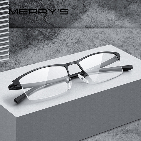 MERRYS DESIGN Men Titanium Alloy Glasses Frame TR90 Legs Myopia Prescription Men's Eyewear Frames Business Style S2225 ► Photo 1/6