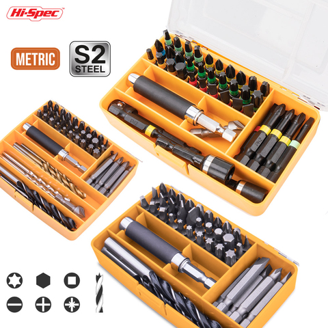 Hi-Spec Multi Metal Drill Kits  Screwdriver Bit Set Woodworking Bits HSS Drill Bit Set for Wood Steel Plastic Impact Driver ► Photo 1/6