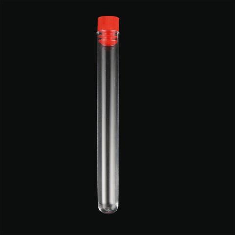 Disposable 12x100mm Plastic Transparent Test Tubes Rimless With Caps School Chemistry Equipment Laboratory Supplies 10 Pcs ► Photo 1/6