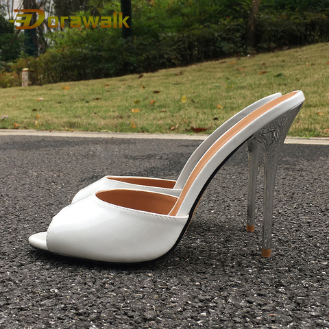 Mules Shoes Women Extreme Fetish High Heels 13cm Peep Toe SM Cross Dresser Gay Homosexual Sexy Thin Heel Unisex Shoes Drag Queen ► Photo 1/6