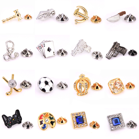 Brooches Lapel Pin sports Badges Men Jewelry Trendy Vintage Boxing glove Football pistol golf Chess Lapel Pin Brooches For Men ► Photo 1/6