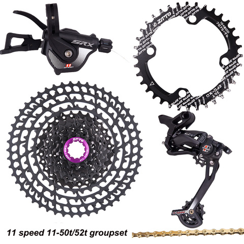 MTB 11 Speed Groupset 11s 11-50T/52T Cassette ultralight 11v 11s Shifter Rear Derailleur 11s Gold Chain Chainring 32/34/36T ► Photo 1/6