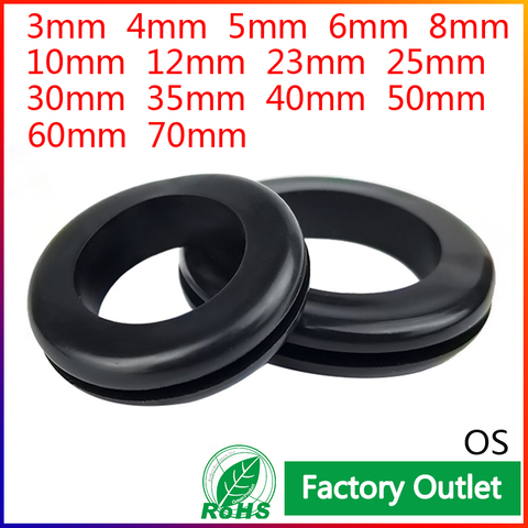 10/50pcsDouble Sided Protect Rubber Grommet Ring6/12/23/25/30/35/40/50/60mm OS Non-toxic Odorless Rubber Gasket For Protect Wire ► Photo 1/6