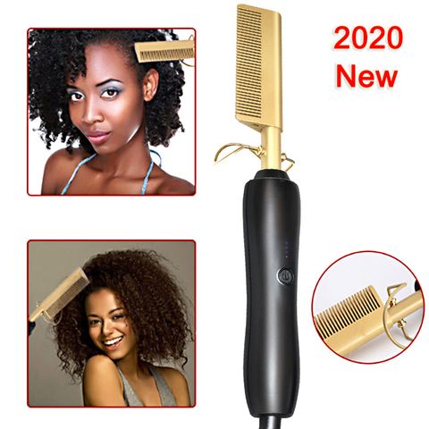 Hot Comb Wet and Dry Use Hair Iron Straightening Electric Environmentally Friendly Titanium Alloy Curling Hair Straightener ► Photo 1/6