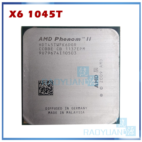 AMD Phenom II X6 1045T - HDT45TWFK6DGR  2.7GHz Six-Core CPU Processor Socket AM3 ► Photo 1/1