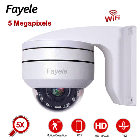 Security Wireless 2MP 5MP WiFi IP Camera 1080P Metal Dome PTZ Camera 5X ZOOM 2.7~13.5mm lens IP66 IR50M P2P Camhi Audio ONVIF SD ► Photo 1/6