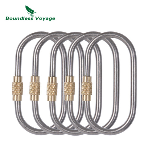 Boundless Voyage Titanium Carabiners Outdoor Camping Hook Buckle with Lock Climbing Accessories Quickdraws ► Photo 1/5