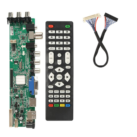 3663 New Digital Signal DVB-C DVB-T2 DVB-T Universal LCD TV Controller Driver Board UPGRADE 3463A Russian USB play LUA63A82 ► Photo 1/6