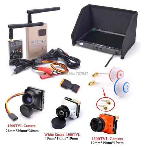 FPV Kit Combo System 1200TVL / 1500TVL Camera + 5.8Ghz 600mw 48CH TS832 RC832S RC832 + 7 inch LCD Monitor IPS for FPV F450 S500 ► Photo 1/6