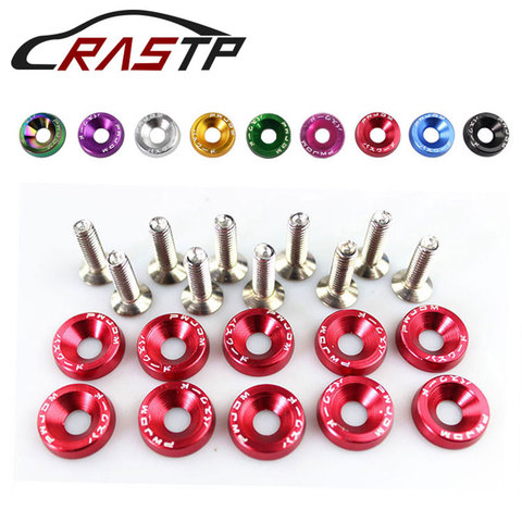 JDM Style Aluminum Fender Washers (10pcs/Pack) and M6 Bolt For Honda Civic Integra RSX EK EG  License Plate Bolts  RS-QRF002 ► Photo 1/6