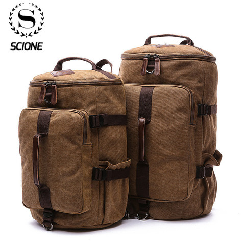 Scione Large Capacity Man Travel Bag Mountaineering Backpack Male Bags Canvas Bucket Shoulder Backpack Carry on Luggage bag ► Photo 1/6