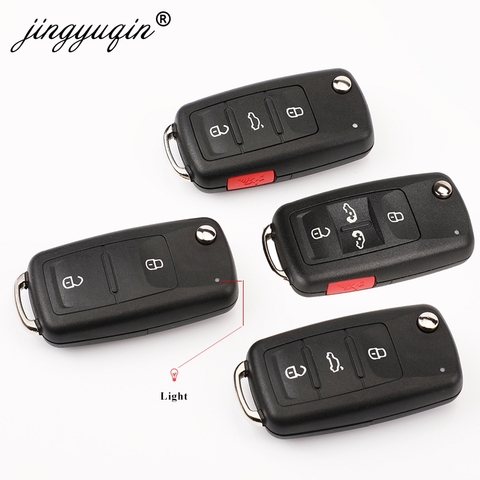 jingyuqin 10pcs 2/3/4 Button Folding Remote Key Shell for VW Tiguan Golf Sagitar Polo MK6 Touareg SEAT Switchblade Flip Case Fob ► Photo 1/5