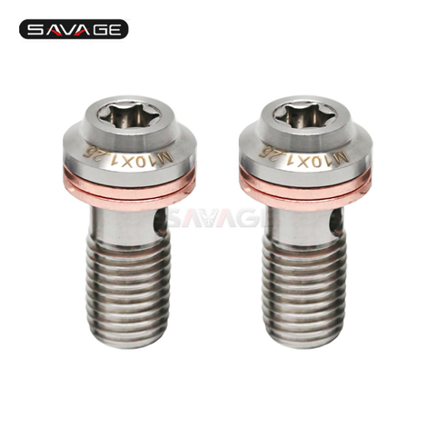 Universal Stainless Banjo Bolts Brake Master Cylinder Screw Brake Hose Caliper Bolt Hydraulic Clutch Bolts M10 x 1.25 Motorcycle ► Photo 1/6