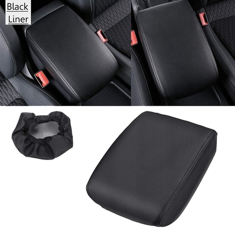 Car Leather Center Console Seat Box Pad Armrest Cover Protective Cover for Tiguan MK2 2016 2017 2022 Black ► Photo 1/6