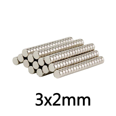 20~100pcs 3x2 Search Minor Diameter Magnet 3mm x 2mm Bulk Small Round Magnets 3x2mm Neodymium  Disc Magnets 3*2 strong magnetic ► Photo 1/4