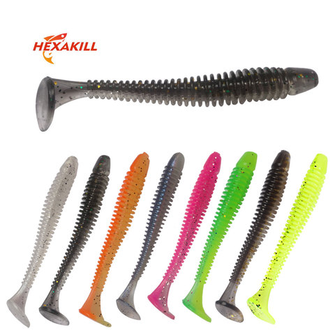 Hexakill 10pcs/lot 5cm0.7g/7cm2g/9cm4.2g  Easy Shiner T Tail soft Fish SwimBait Soft Worm Shrimp bass soft fish smell soft baits ► Photo 1/6