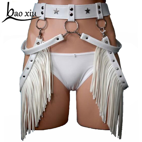 2022 New Vintage Tassel Boho Fringe Wide Belt for Women Personality Leather Bondage Straps Waist Ladies Garter Accessories ► Photo 1/6