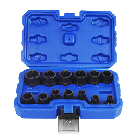 13Pcs Impact Damaged Bolt Nut Screw Remover Extractor Socket Tool Kit Removal Set Bolt Nut Screw Removal Socket Wrench ► Photo 1/6