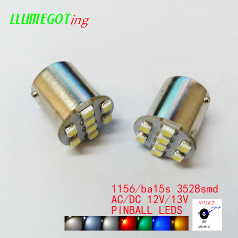 50pcs 1156 BA15S #89 Base With 8x SMD3528 Various Colour Available Non Polarity AC DC 12V 13V  Pinball Game Machine Led Lamps ► Photo 1/6