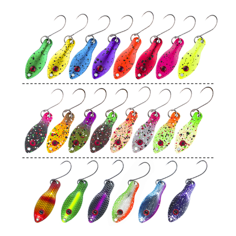 Jerry ultralight micro area trout spoon lure kit set UV colors fishing glitters metal baubles spinner pesca ► Photo 1/4